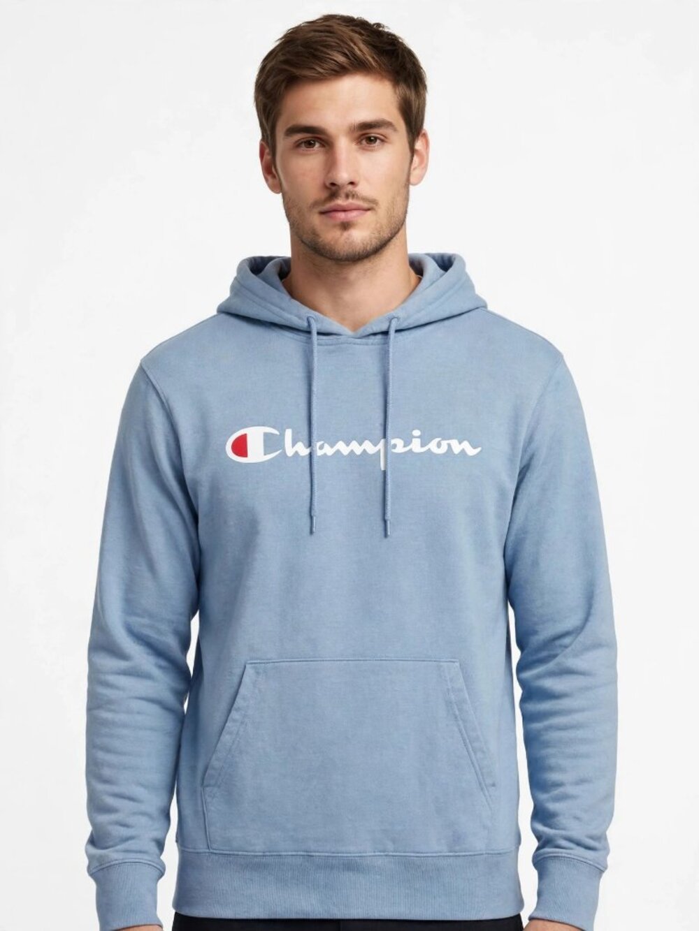 Champion Light Blue Pullover Hoodie, Men's Medium